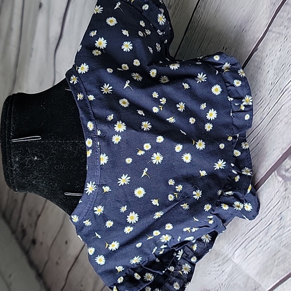 Steve Madden Navy Floral Tie-Front Shrug Detachable Collar Bohemian - Picture 2 of 5